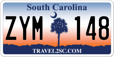 SC license plate ZYM148