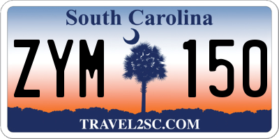 SC license plate ZYM150