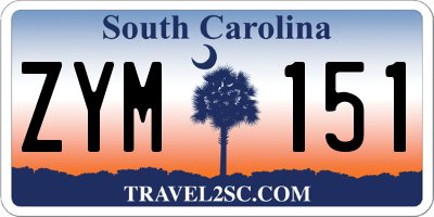 SC license plate ZYM151