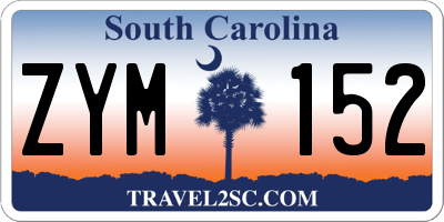 SC license plate ZYM152