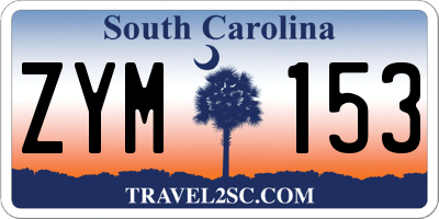 SC license plate ZYM153