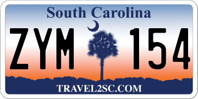 SC license plate ZYM154