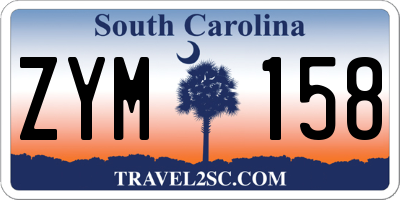 SC license plate ZYM158