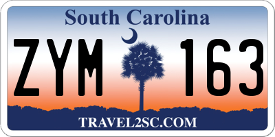 SC license plate ZYM163