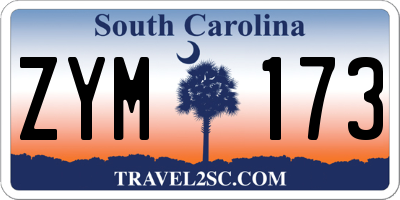 SC license plate ZYM173