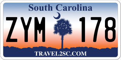 SC license plate ZYM178
