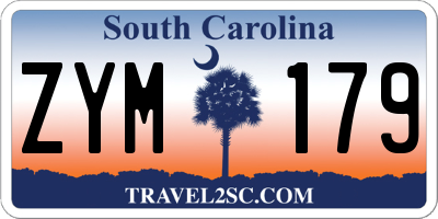 SC license plate ZYM179