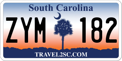 SC license plate ZYM182