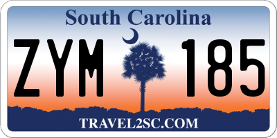 SC license plate ZYM185