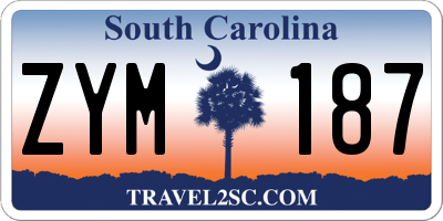 SC license plate ZYM187