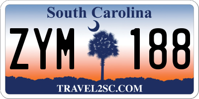 SC license plate ZYM188