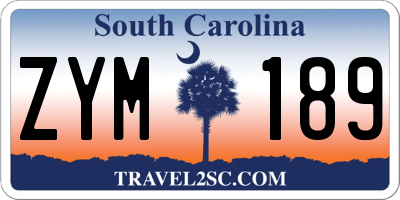 SC license plate ZYM189