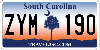 SC license plate ZYM190