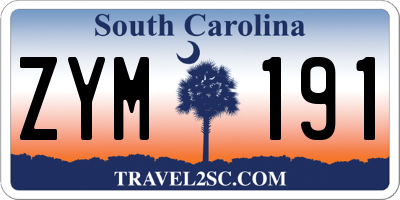 SC license plate ZYM191