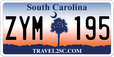 SC license plate ZYM195