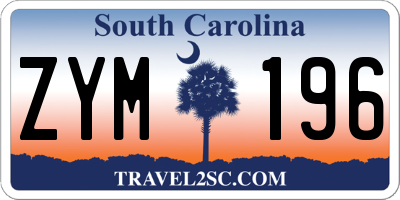 SC license plate ZYM196