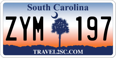 SC license plate ZYM197