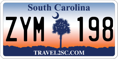 SC license plate ZYM198