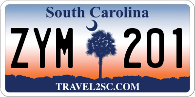 SC license plate ZYM201