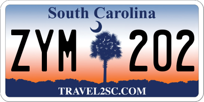 SC license plate ZYM202