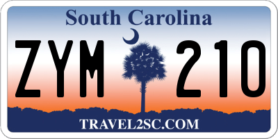 SC license plate ZYM210