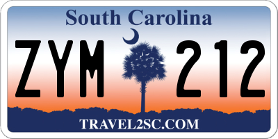 SC license plate ZYM212