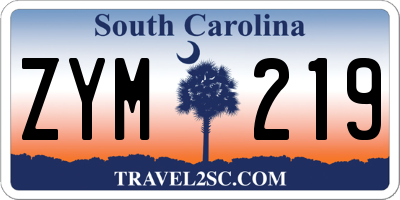 SC license plate ZYM219