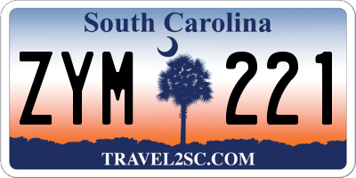 SC license plate ZYM221