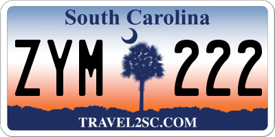 SC license plate ZYM222