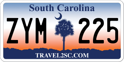 SC license plate ZYM225