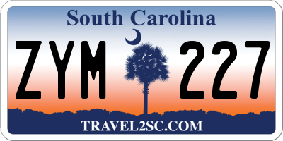 SC license plate ZYM227