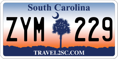 SC license plate ZYM229