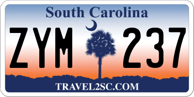 SC license plate ZYM237