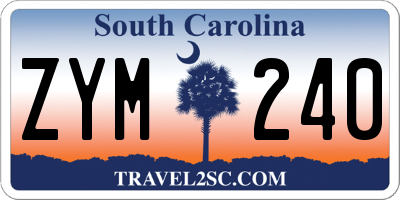 SC license plate ZYM240