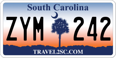 SC license plate ZYM242