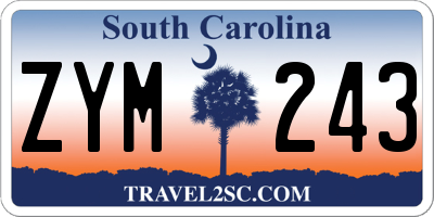SC license plate ZYM243