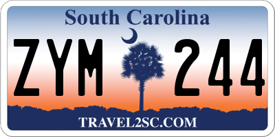 SC license plate ZYM244