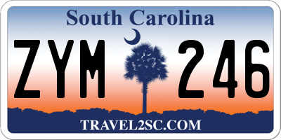 SC license plate ZYM246