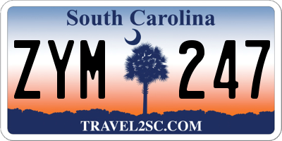 SC license plate ZYM247