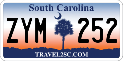 SC license plate ZYM252