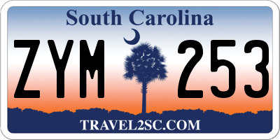 SC license plate ZYM253