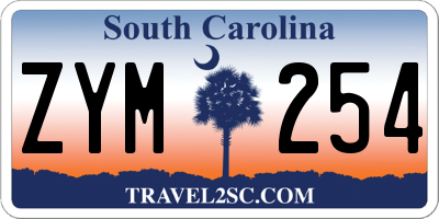 SC license plate ZYM254