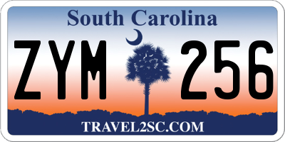 SC license plate ZYM256