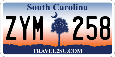 SC license plate ZYM258