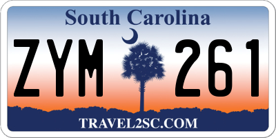 SC license plate ZYM261