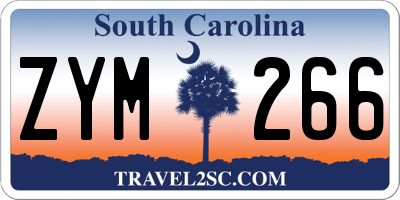 SC license plate ZYM266