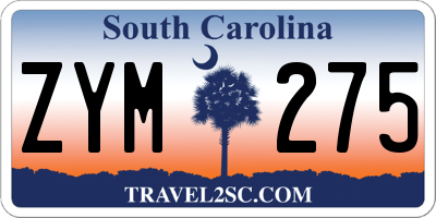 SC license plate ZYM275