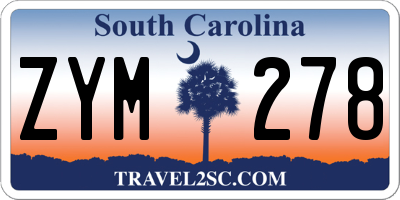 SC license plate ZYM278