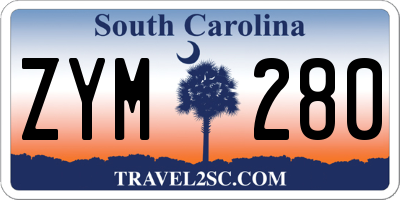 SC license plate ZYM280