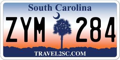 SC license plate ZYM284